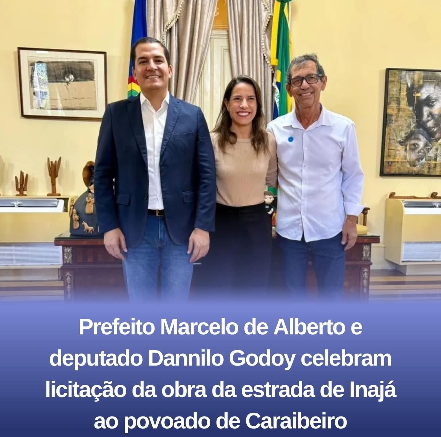 PREFEITO MARCELO DE ALBERTO E DEPUTADO DANNILO GODOY CELEBRARAM LICITAÇÃO DA OBRA DA ESTRADA DE INAJÁ AO POVOADO DE CARAIBEIRO PREFEITO MARCELO DE ALBERTO E DEPUTADO DANNILO GODOY CELEBRARAM LICITAÇÃO DA OBRA DA ESTRADA DE INAJÁ AO POVOADO DE CARAIBEIRO